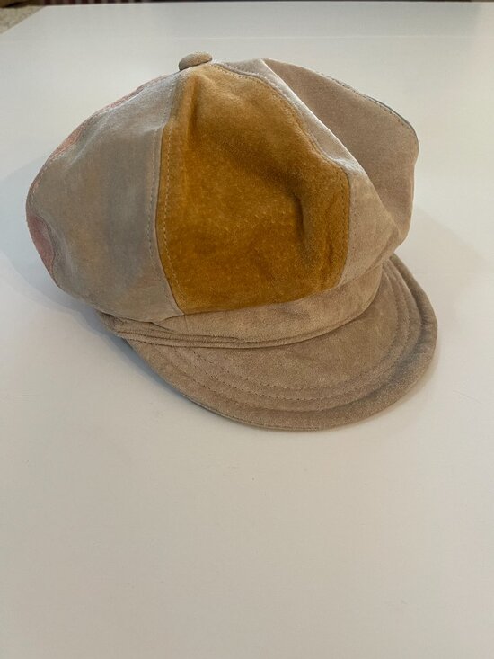 Vintage Y2K Liz Claiborne Suede Patchwork Baker Boy Hat main image 8